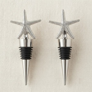 Elegant Metal Starfish Wine <b>Bottle</b> <b>Stopper</b> Decorative Nautical Barware For Coastal Weddings Beach House Gifts And Ocean Theme - Product Image 1