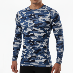 Oem Custom Logo <b>Compression</b> <b>shirt</b> Quick Dry Fabric UPF 50 Solid Color Long Sleeve <b>Shirts</b> Tops <b>Men</b> Rash Guard - Product Image 5