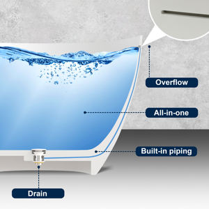 Maydon, elegante, blanco mate, moderno, independiente, bañera, superficie sólida, bañera ovalada, piedra Artificial para diseño de baño de moda - Product Image 4