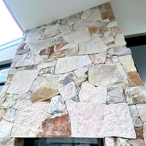 Design europeo moderno pietra arenaria bianca piastrelle in pietra naturale Modulare finitura superficiale pietra di coltura per la parete per alberghi - Product Image 1