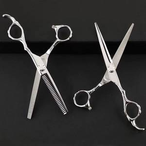 Ciseaux à cheveux en acier inoxydable, lame tranchante, 30 dents, ciseaux à effiler pour droitiers, manche long - Product Image 6