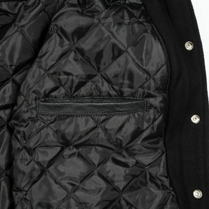 High Quality Custom Unisex Winter <b>Jacket</b> New Design <b>Light</b> High Street Stand Hooded Sports Casual Varsity <b>Jacket</b> Woolen Fabric - Product Image 5