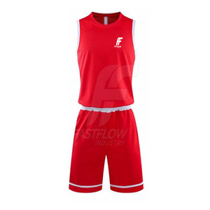 Uniforme de basket-ball pour hommes adultes en polyester respirant de qualité supérieure sans manches avec logo personnalisé par FASTFLOW INDUSTRY - Product Image 2