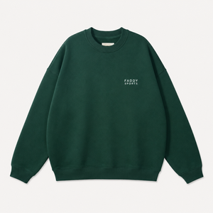 เสื้อสเวตเชิ้ตคอกลมสีเขียวทรงโอเวอร์ไซส์ แขนเสื้อแบบดรอปโชว์เดอร์ ผ้าฟลีซคอตตอน สำหรับผู้ชาย พิมพ์โลโก้ได้ตามต้องการ สไตล์สตรีทแวร์ - Product Image 4