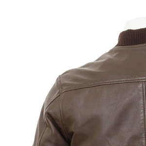 Veste en cuir véritable pour homme style vintage à manches longues / Veste en cuir pour homme de qualité supérieure au prix le plus bas - Product Image 4