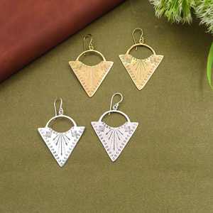 Boucles d'oreilles pendantes géométriques en or et argent, style bohème, minimalistes, bijoux tendance, légères, pour femmes - Product Image 1