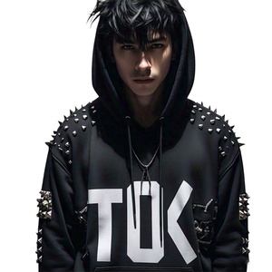 Sweat-shirts unisexes en molleton 100% coton, surdimensionnés, lourds, décontractés, streetwear - Product Image 1
