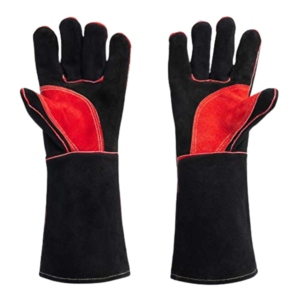 Premium Heavy Duty Industrial Smooth Cowhide Leather Safety Cuff Gloves <b>Fire</b> Heat Resistant Anti-Slip Welding Safe Hand - Product Image 1