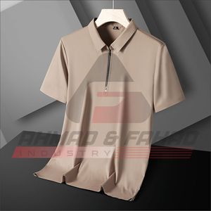 Polo de Manga Corta Negro para Hombre, Color Sólido, Secado Rápido, Tejido de Poliéster, Ropa Casual de Verano - Product Image 6