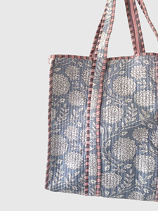 Sac fourre-tout en coton à motif floral, style bohème, ouvert sur le dessus, pour le shopping toutes saisons - Product Image 6