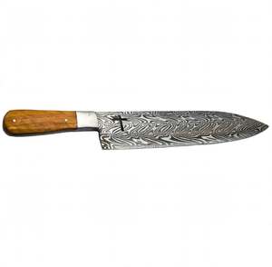 Cuchillo de Cocina Artesanal de Acero de Damasco con Mango de Madera de Miel - Product Image 5