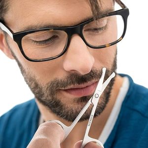 กรรไกรตัดขนจมูกความแม่นยำสูง สแตนเลสสตีล ปลายมน ปลอดภัย สำหรับตัดแต่งขน กรรไกรสำหรับช่างตัดผม ร้านเสริมสวย อุปกรณ์เสริมความงาม - Product Image 5