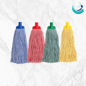 KSR High Quality Cotton Full Colour Yarn Socket Mop Heads Four-Colour Clip Holder Self-Wringer Reusable Floor Cleaning System - Product Image 1