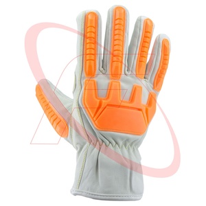 Gants de travail de conducteur en peau de chèvre anti-choc de vente chaude gants de sécurité résistants aux vibrations mécaniques protégés contre les jointures - Product Image 4