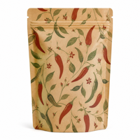 Sachet Doypack en papier kraft avec doublure en aluminium, fermeture zip refermable, thermoscellable, anti-humidité, pour emballage de thé en vrac