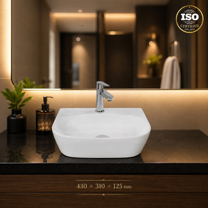 Minimalist Wall Mount Bathroom Sink Rectangle Smooth Surface White with 5 Year Warranty Laser Printed Logo - Product Image 4