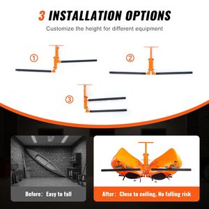 Supporto da Soffitto Regolabile per Kayak 2-in-1, Porta Canoa e SUP, Mensola Sospesa per Garage - Product Image 3