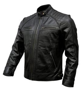 Chaqueta de Motociclista de Cuero Genuino para Hombre, Chaqueta de Motociclismo para Carreras al Aire Libre, Cuello Alto, Impermeable, Transpirable y Resistente al Viento - Product Image 3