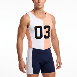 Custom Men's Rowing Breathable Uniform with Sublimation Printing Men's Sleeveless Rowing Uniform High Quality Sublimation Sports - Product Image 1