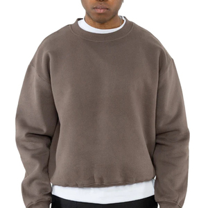 เสื้อสเวตเชิ้ตคอกลมผ้าฝ้ายล้างสีพร้อมโลโก้แบบกำหนดเอง ทรงโอเวอร์ไซส์ ไหล่ตก หนานุ่ม สำหรับผู้ชาย ปี 2026 - Product Image 2