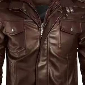 <b>Leather</b> <b>Jacket</b> Luxury <b>Leather</b> Zip <b>Jacket</b> Contemporary Casual Streetwear Manufacturer Factory Direct Supply - Product Image 4