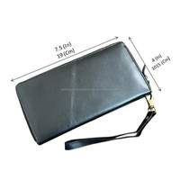 Grosir Pabrik dompet kartu panjang RFID Fashion mewah dompet gelang kulit asli Clutch ritsleting kustom minimalis wanita