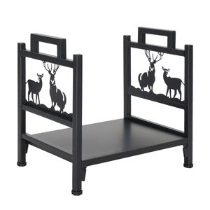 Porta Legna Moderno a Singolo Strato con Motivo Animale, Porta Legna in Metallo per Interni per Combustibile a Legna - Product Image 1
