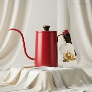 <b>Red</b> Stainless Steel Gooseneck Pour Over <b>Kettle</b> Long Spout Coffee Pot With Wood Grain Handle Kitchen Teapot - Product Image 1