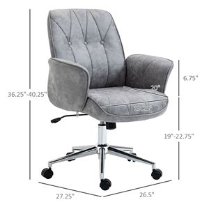Sedia da ufficio contemporanea con base mobile in nylon e finitura grigia - Product Image 3