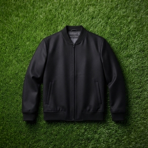 Chaqueta Bomber Minimalista Negra para Hombre, Chaqueta Casual con Cierre, Ropa Exterior de Moda Masculina, Chaqueta Personalizada al por Mayor, OEM ODM, Ropa Urbana - Product Image 6