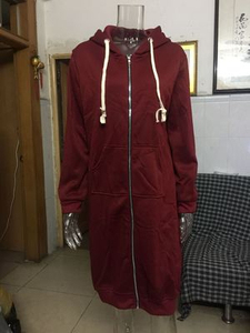 Haut à capuche zippé intégral en polaire pour femme, longueur mi-longue, uni ou imprimé, avec logo frontal, grandes tailles, collection Hiver 2026, vente en gros - Product Image 3