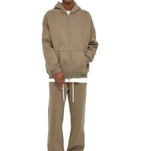 Sweats à capuche zippés en polaire Jogger 2 pièces ensemble survêtement pour hommes Logo personnalisé 350G ensembles de survêtements surdimensionnés en coton pour hommes 2026 - Product Image 2