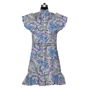 Haut à manches courtes en coton imprimé bohème pour femme, chemise légère d'été, haut décontracté d'inspiration hippie-bohème - Product Image 5