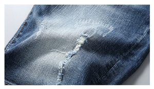 Shorts de Mezclilla Desgastados para Hombre, Corte Recto, Cintura Media, Algodón, Verano, Casual, con Detalle de Cremallera - Product Image 4