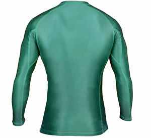 เสื้อแรชการ์ดแขนยาวสีเขียวมะกอกสำหรับผู้ชาย แห้งเร็ว ผลิตจากโพลีเอสเตอร์ ไซส์ผู้ใหญ่ - Product Image 6