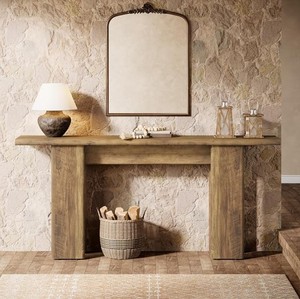 Mesa Consola de Madera Sólida, Mueble Moderno para Entrada, Pasillo o Sala de Estar con Base de Trípode, Diseño Escandinavo - Product Image 3