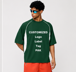 Customized Men's Gray Short Sleeve Sporty T-Shirt Quick Dry O-Neck Knitted Oversized Fit Blank Front Logo Printing 100% - Product Image 5