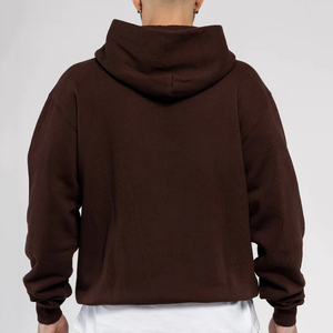 Sweat-shirt à capuche pour homme en coton, coupe oversize, décontracté, pour l'automne, tricoté, uni, avec poche, BRG, sweats à capuche et sweat-shirts pour homme - Product Image 5