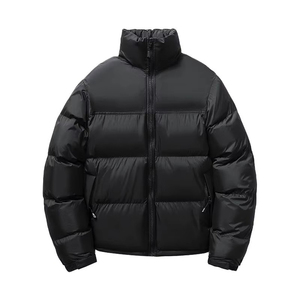 Custom Winter Warm Puffer Jacket Manufacturer Mens Glossy Color Block Stand Collar Down <b>Coat</b> Outdoor Heavyweight <b>Padded</b> - Product Image 4