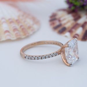 <b>Silver</b> 925 Solitaire Bezel Setting 4 Carat Radiant Cut Moissanite Engagement <b>Ring</b> for Women & <b>Men</b> - Product Image 4