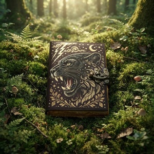 Herb Heritage Tree Life Leather Grimoire Journal Handmade Vintage Spell Book 200 Sheets Deckle Edge Paper Antique <b>Lock</b> Gift - Product Image 2