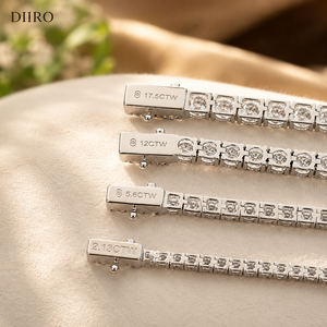 Luxury Moissanite Tennis <b>Bracelet</b> 925 Sterling <b>Silver</b> Round Brilliant Cut Diamond Women's <b>Bracelets</b> - Product Image 5