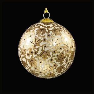 Handmade Paper Mache Heart <b>Ornament</b> Vintage Gold Leaf Pattern <b>Hand</b> Painted Hanging High Quality Fast Delivery Christmas - Product Image 3