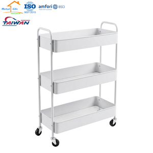 Carrito Metálico de 3 Niveles Resistente con Ruedas, Hecho en Taiwán |   Organizador de Almacenamiento con Ruedas y Malla Ancha - Product Image 5