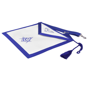 Delantal Masónico de la Logia Azul Master Mason - Borlas Azules y Cinturón, Delantal Masónico de la Logia Azul hecho a mano con tela de primera calidad - Product Image 3