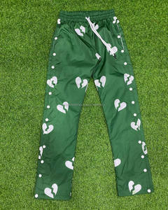 Men's Custom Logo Windbreaker Sweatpants High Lightweight Nylon Stripe Joggers Pants Wide Leg Unisex Cotton Corduroy <b>Trousers</b> - Product Image 5