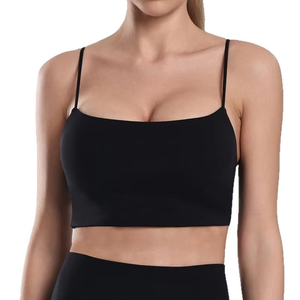 Soutien-gorge de sport décontracté pour femme, respirant, réversible, à maintien moyen, bretelles fines, ajusté et simple, idéal pour le yoga et la course à pied - Product Image 1