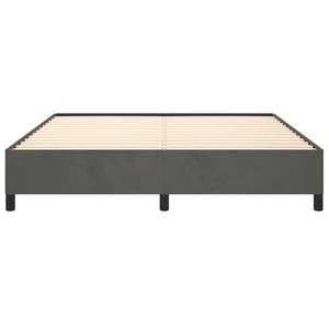 California <b>King</b> Velvet Upholstered <b>Bed</b> Frame Without <b>Mattress</b> Dark Gray - Product Image 5