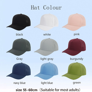 Casquette Trucker 6 Panneaux Personnalisée avec Trous Découpés au Laser, Réglable, Respirante, Broderie Décorative, Unisexe, Décontractée, Printemps-Été - Product Image 4