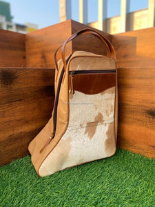 Wholesale Handmade Hair on Cowhide Leather Shoe <b>Bag</b> for Unisex Personalized Custom Genuine Leather <b>Hiking</b> <b>Boot</b> <b>Bags</b> for Travel - Product Image 5